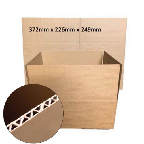 Single Wall 372mm x 226mm x 249mm cardboard box