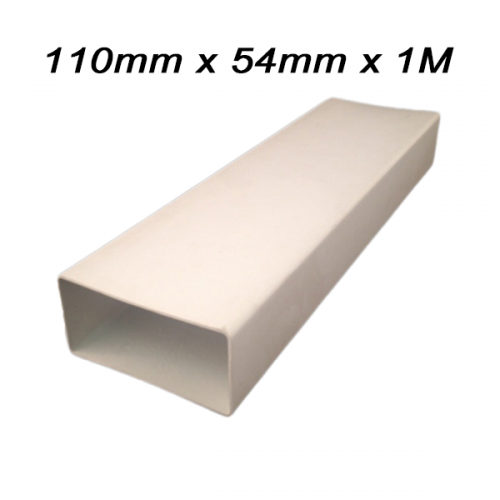 PVCu Flat Ducting - 110mm x 54mm x 1M
