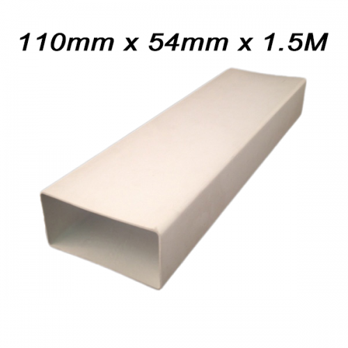 PVCu Flat Ducting - 110mm x 54mm x 1.5M