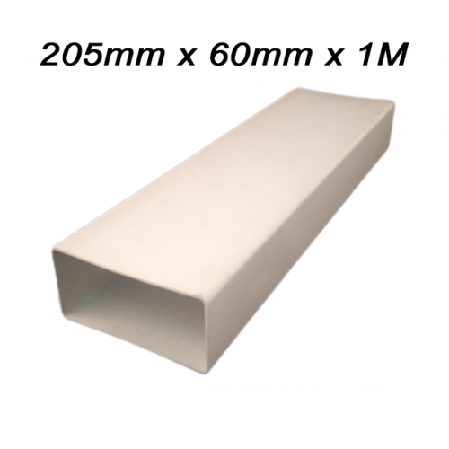 PVCu Flat Ducting - 205mm x 60mm x 1M