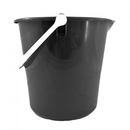 plastic black bucket with spout