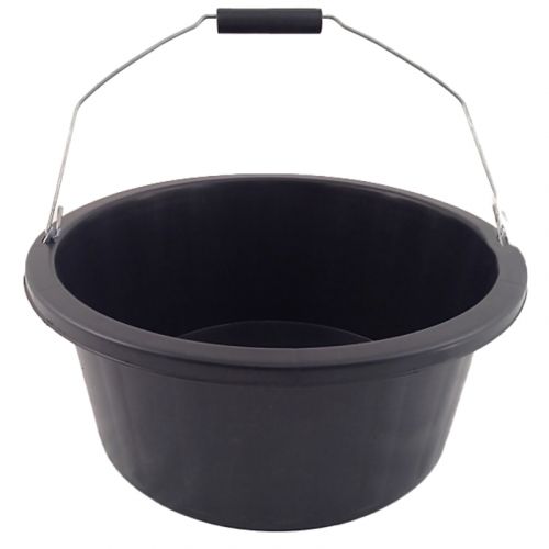 Shallow feeder for animal feed/Plasterers mixing bucket-3gallon-15litre-Black
